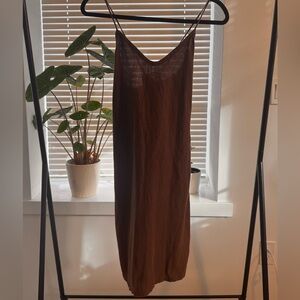 Elegant Brown Slip Dress for Women